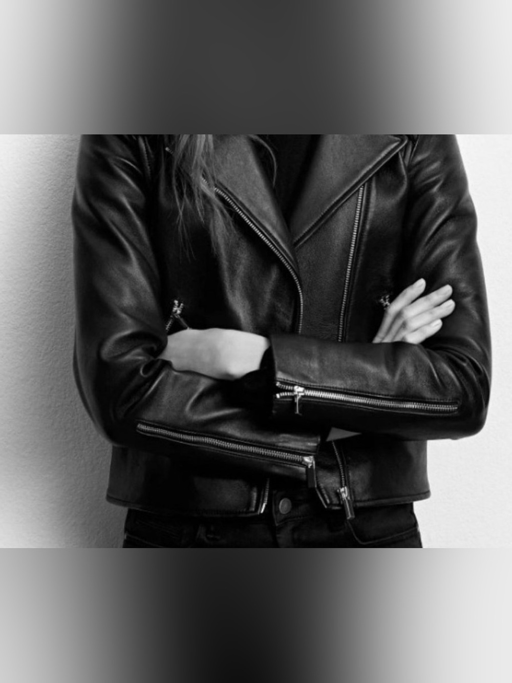Comptoir des Cotonniers Black Leather Moto Jacket